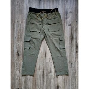 Rhude Green Rifle Cargo Trousers Size XL Mens Pants Yellow Drawstring